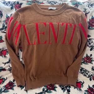 Valentino Garavani Camel Crewneck Sweater - Cashmere Blend - Made in Italy
